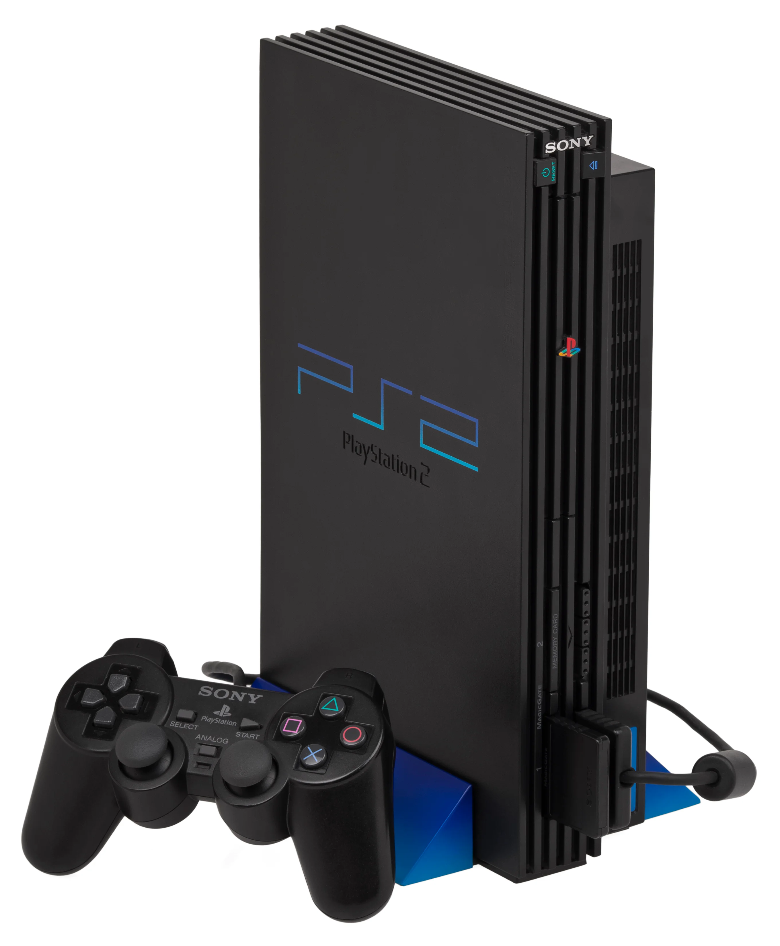 Orijinal fat model PlayStation 2 konsolu ve DualShock 2 kolu