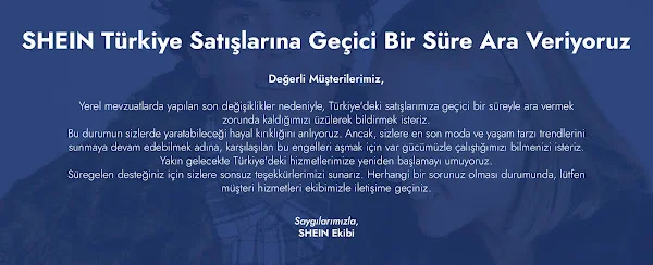 Shein operasyonları duyuru metni