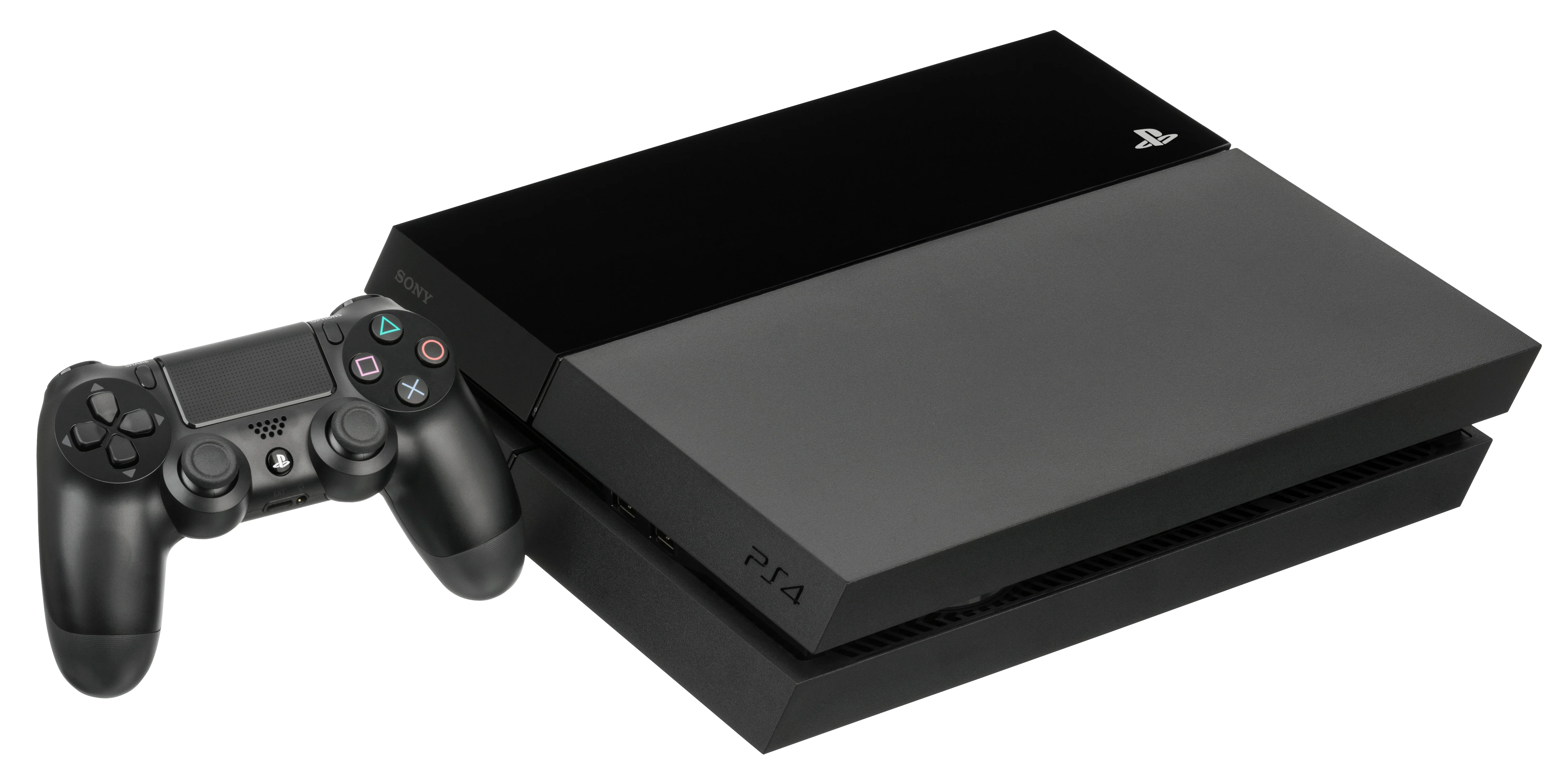 PlayStation 4 konsolu ve DualShock 4 kontrolcüsü bir arada