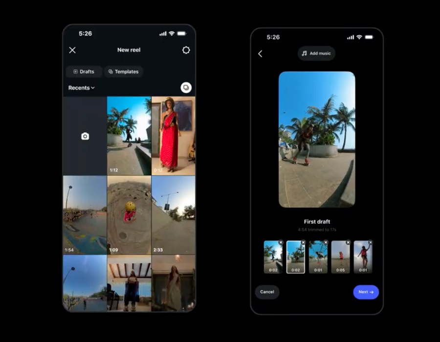 Instagram, Reels Videolarını Otomatik Kırpan First Draft'ı Duyurdu